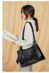 AUMEY Black Flat Chain Strap for Handbags