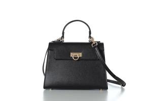 Layla Women’s Top-Handle Handbags – Luxury Crossbody Purse Shoulder Bag for Women – Leather Handbag, Detachable Strap(Black)