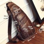 KPYWZER Genuine Leather Sling Backpack for Men Women Crossbody Shoulder Chest Bag Day Pack Outdoor Travel Camping Tactical Daypack Brown