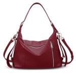 HESHE Leather Purses for Women Shoulder Hobo Purses Ladies Handbags Tote Top Handle Bags Crossbody Bag(Wine)