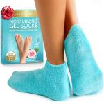Moisturizing Socks (Up to Size 8.5) Gel Silicone Aloe Socks Spa Gifts for Women - Infused with Vitamin E & JoJoba Oil - Self Care Gifts for Women