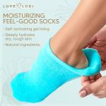 Moisturizing Socks (Up to Size 8.5) Gel Silicone Aloe Socks Spa Gifts for Women - Infused with Vitamin E & JoJoba Oil - Self Care Gifts for Women