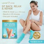 Moisturizing Socks (Up to Size 8.5) Gel Silicone Aloe Socks Spa Gifts for Women - Infused with Vitamin E & JoJoba Oil - Self Care Gifts for Women