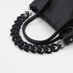 AUMEY Black Flat Chain Strap for Handbags