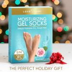Moisturizing Socks (Up to Size 8.5) Gel Silicone Aloe Socks Spa Gifts for Women - Infused with Vitamin E & JoJoba Oil - Self Care Gifts for Women