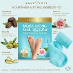 Moisturizing Socks (Up to Size 8.5) Gel Silicone Aloe Socks Spa Gifts for Women - Infused with Vitamin E & JoJoba Oil - Self Care Gifts for Women