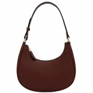 FashionPuzzle Small Crescent Shoulder Bag Underarm Purse (Coffee)