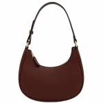 FashionPuzzle Small Crescent Shoulder Bag Underarm Purse (Coffee)