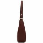 FashionPuzzle Small Crescent Shoulder Bag Underarm Purse (Coffee)