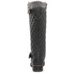 GLOBALWIN Women's Grey Quilted Knee-High Fall Winter Fashion Riding Boots 11M