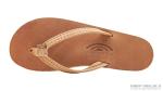 Rainbow Sandals Ladies Luxury Leather - Single Layer Arch Support With 1/2" Narrow Strap, Buckskin, Ladies Size Large / 7.5-8.5