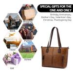 LOVEVOOK Purses Tote Bag for Women, Handbags Large Purses Shoulder Bag, Vintage Leather Work Bags with Multi-Pockets, Designer Hobo Satchel, Brown