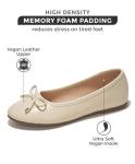 Project Cloud Memory Foam Ballet Flats Shoes for Women Footwear and Lightweight Casual Flats for Women - Non Slip Comfortable Ballet Shoes (Ellison, Nude, 10)