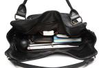 Black PU Leather Hobo Tote Bag with Strap