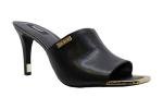 DKNY womens Open Toe Fashion Pump Heeled Sandal, Black Bronx, 8 US