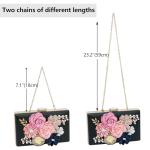Milisente Evening Bag for Women, Flower Wedding Evening Clutch Purse Bride Floral Clutch Bag（Black
