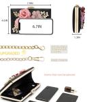 Milisente Evening Bag for Women, Flower Wedding Evening Clutch Purse Bride Floral Clutch Bag（Black