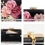 Milisente Evening Bag for Women, Flower Wedding Evening Clutch Purse Bride Floral Clutch Bag（Black