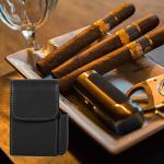 PU Leather Cigarette Box Anti Scratch Protective Storage Case with Lighter Holder for Cigarette Lighter Name Card(Black)