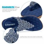 HARENCE Womens Summer Flats Sandals: Casual Bohemian Dressy Thong Flat Shoes Comfortable Slip on Elastic Ankle Strap Beach Sandal