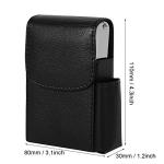 PU Leather Cigarette Box Anti Scratch Protective Storage Case with Lighter Holder for Cigarette Lighter Name Card(Black)