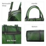 Iswee Satchel Bags Retro Leather Purses for Women Handbags Shoulder Bags Luxury Tote Hobo Cross Body Work Doctor Bag Pocketbooks(Green)