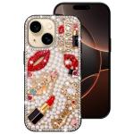 Erolagomat Bling Case for iPhone 13,Shiny Luxury Designer Phone Case with Glitter Sparkle Diamond Crystal Rhinestone Lips Lipstick Pearl Flowers High Heels，Soft Bumper Cover for Women Girl