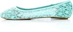 Charles Albert Women's Breathable Crochet Lace ballet flats - Comfortable Round Toe Slip On Mesh Flats for Women, Mint, 9
