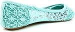 Charles Albert Women's Breathable Crochet Lace ballet flats - Comfortable Round Toe Slip On Mesh Flats for Women, Mint, 9