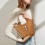 Kadynow Tote Bag for Women Vegan Leather Bucket Purse for Women Top Handle Handbag Shoulder Bag with Detachable Small Purse Red