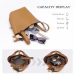 Kadynow Tote Bag for Women Vegan Leather Bucket Purse for Women Top Handle Handbag Shoulder Bag with Detachable Small Purse Red