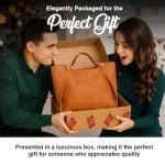 Stylish Tan Leather Tote Bag for Women