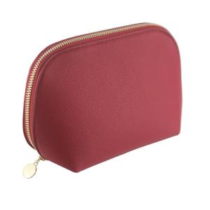 Red PU Leather Travel Makeup Bag for Women