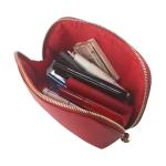Red PU Leather Travel Makeup Bag for Women