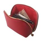 Red PU Leather Travel Makeup Bag for Women