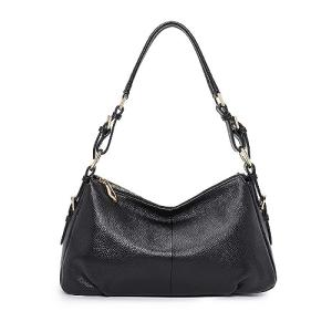 Kattee Black Soft Leather Vintage Hobo Handbag