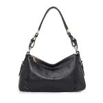 Kattee Black Soft Leather Vintage Hobo Handbag