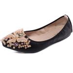 VYKF Women’s Foldable Rhinestone Ballet Flats