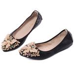 VYKF Women’s Foldable Rhinestone Ballet Flats