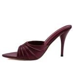 Burgundy Pointed Toe High Heel Stiletto Sandals