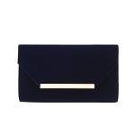 TrendsBlue Navy Velvet Evening Clutch Handbag