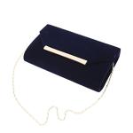 TrendsBlue Navy Velvet Evening Clutch Handbag