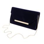 TrendsBlue Navy Velvet Evening Clutch Handbag