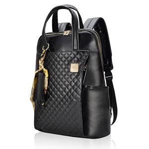 Slim Black Laptop Backpack for Women - Stylish & Water-Resistant