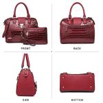 Dasein Vegan Leather Crocodile Barrel Handbag