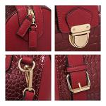 Dasein Vegan Leather Crocodile Barrel Handbag