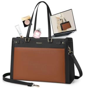 Chic Waterproof Vegan Leather Laptop Tote for Women