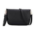 Chic EVVE Black Small Crossbody Bag with Tassel