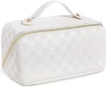 BIVIZKU Large Checkered Makeup Travel Bag