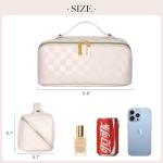 BIVIZKU Large Checkered Makeup Travel Bag